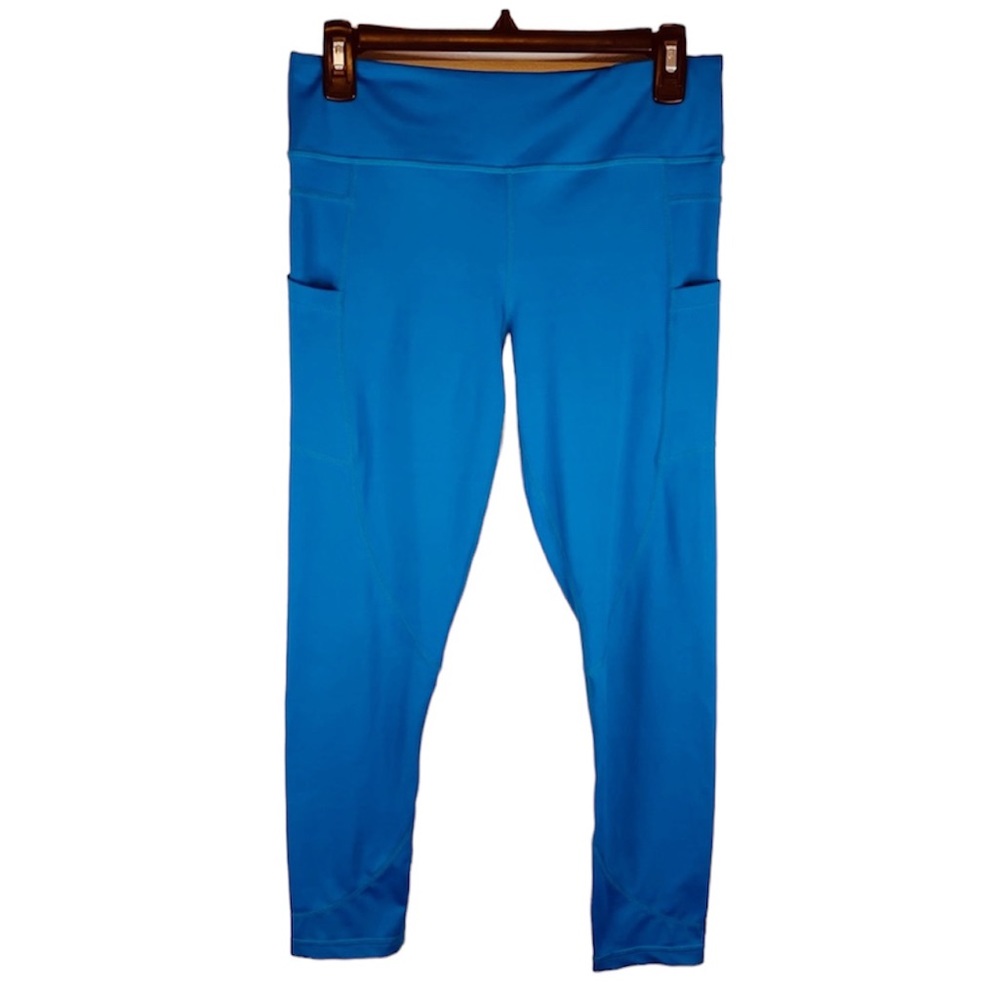 Zyia Active Light n Tight Blue Hi-Rise Athletic Workout Crop Leggings